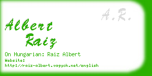 albert raiz business card